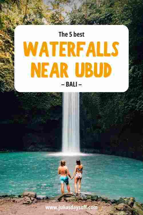 Ubud-Waterfalls-Pinterest Woman standing in waterfall in Bali